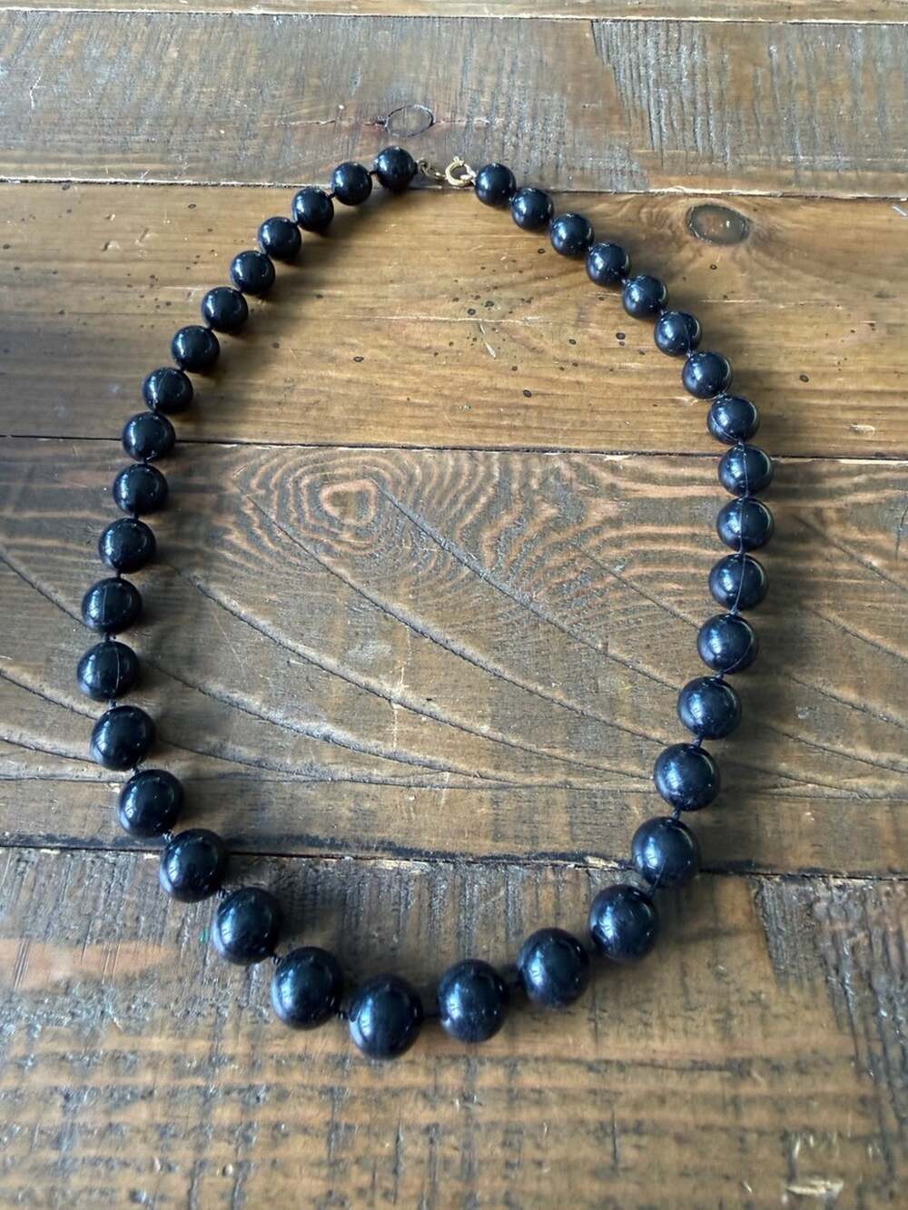 Vintage Black Graduated Bead Necklace